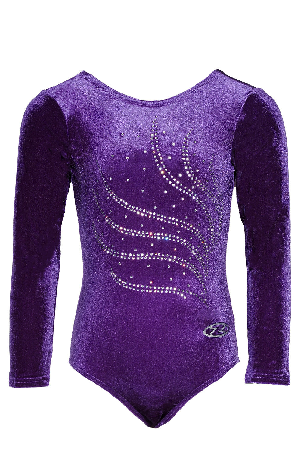 Tiara Crystal Motif Long Sleeved Gymnastics Leotard