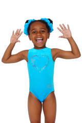 Lotty Sleeveless Smooth Velour Sequin Leotard (Kingfisher)