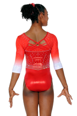 New York Sweetheart Neckline & Crystal Long Sleeved Leotard