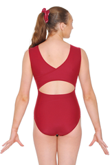 Liberty Matt Lycra Econyl® Burgundy Leotard with Sparkling Crystal Motif