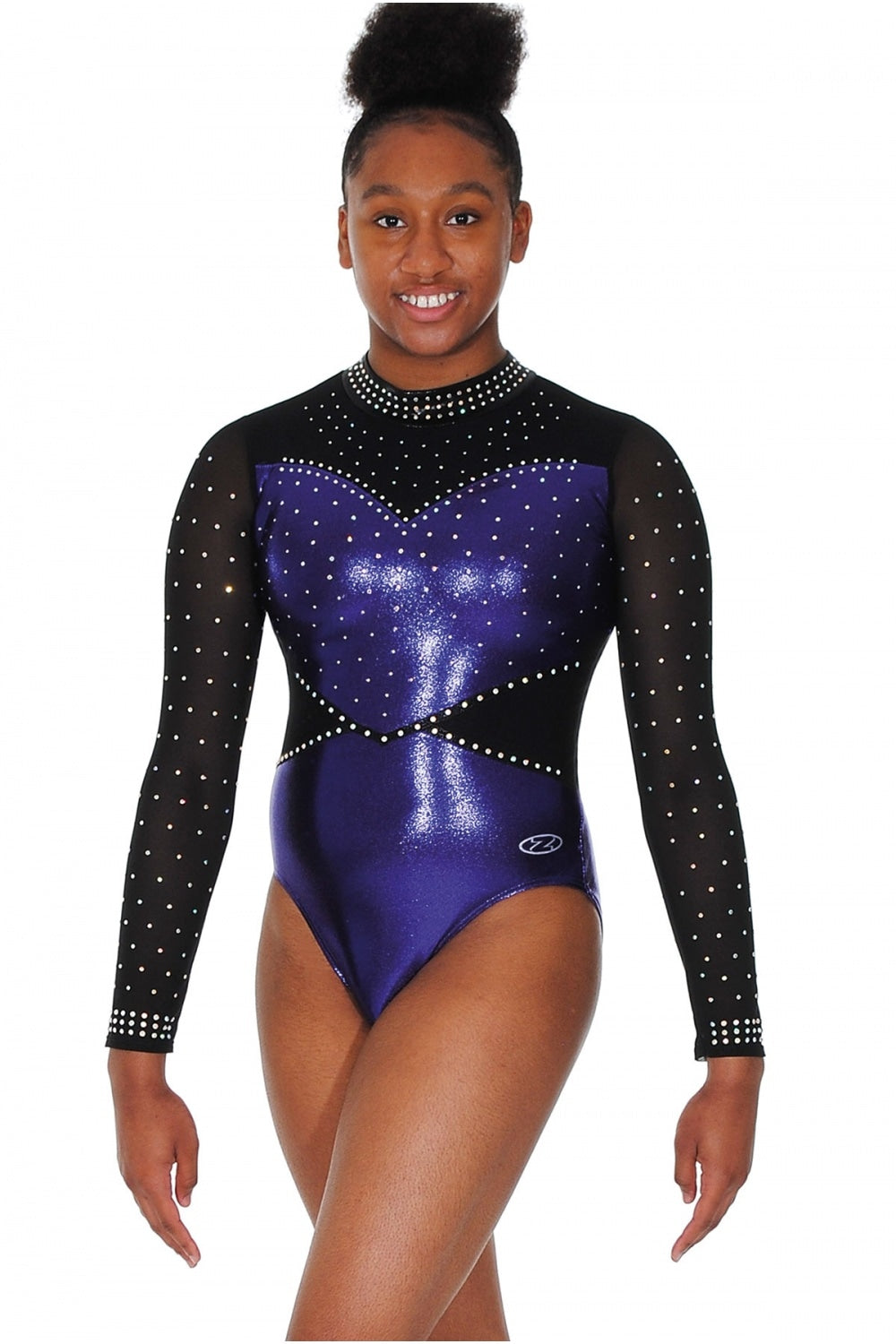 Sensational Carnival Crystal Embellished High Neck Gymnastics Leotard The Zone